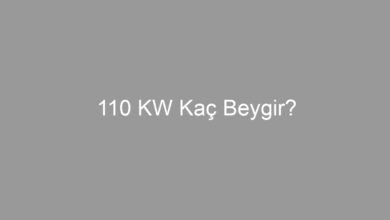 110 KW Kaç Beygir?