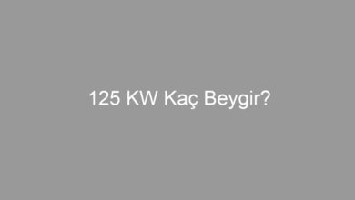 125 KW Kaç Beygir?