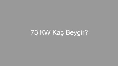 73 KW Kaç Beygir?