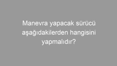 Manevra yapacak sürücü aşağıdakilerden hangisini yapmalıdır?