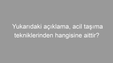 "Kazazedenin genellikle enkaz altından ve tünel gibi dar alanlardan çıkarılmasında kullanılır. Ayrıca ilk yardımcı, fiziksel güç kapasitesini de değerlendirmeli, iri ve kilolu kazazedeleri bu teknikle taşımalıdır." Yukarıdaki açıklama, acil taşıma tekniklerinden hangisine aittir?