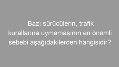 Bazı sürücülerin, trafik kurallarına uymamasının en önemli sebebi aşağıdakilerden hangisidir?