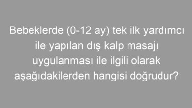 Bebeklerde (0-12 ay) tek ilk yardımcı ile yapılan dış kalp masajı uygulanması ile ilgili olarak aşağıdakilerden hangisi doğrudur?