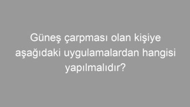 Güneş çarpması olan kişiye aşağıdaki uygulamalardan hangisi yapılmalıdır?