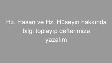 Hz. Hasan ve Hz. Hüseyin hakkında bilgi toplayıp defterimize yazalım​