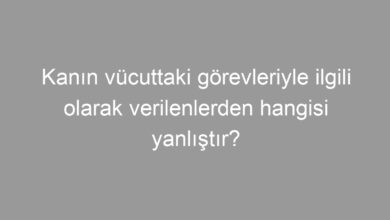 Kanın vücuttaki görevleriyle ilgili olarak verilenlerden hangisi yanlıştır?