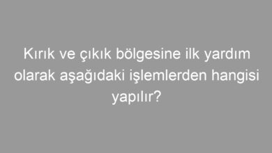 Kırık ve çıkık bölgesine ilk yardım olarak aşağıdaki işlemlerden hangisi yapılır?