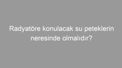 Radyatöre konulacak su peteklerin neresinde olmalıdır?