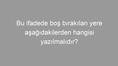 Bu ifadede boş bırakılan yere aşağıdakilerden hangisi yazılmalıdır?