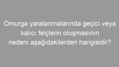 Omurga yaralanmalarında geçici veya kalıcı felçlerin oluşmasının nedeni aşağıdakilerden hangisidir?